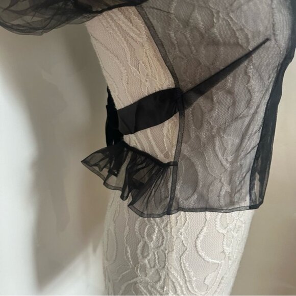 NWT Simone Rocha x H&M Puff Sleeve Tulle Top in Black sz XS - Picture 10 of 16